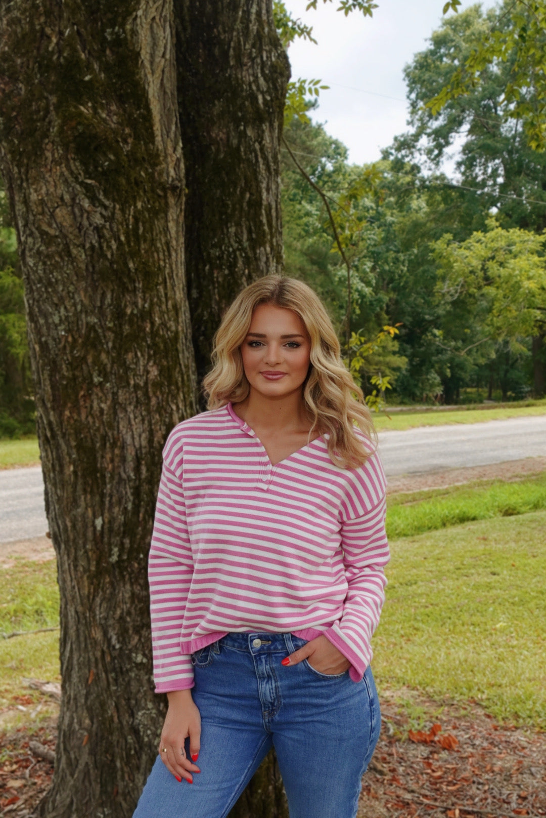 The Striped Henley Top