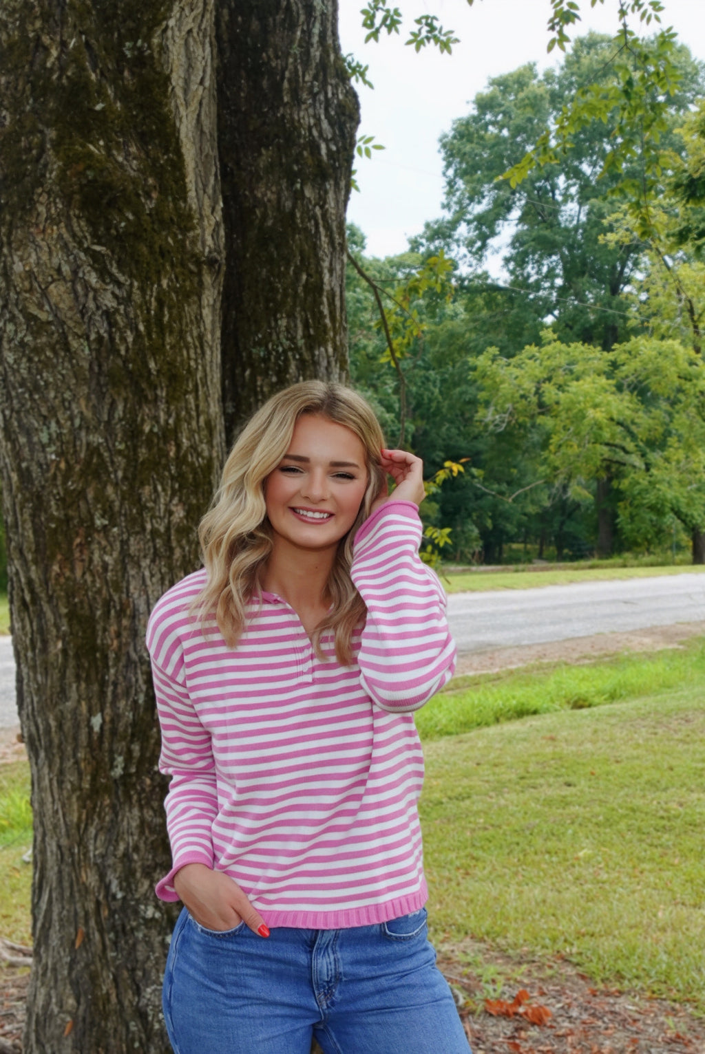 The Striped Henley Top